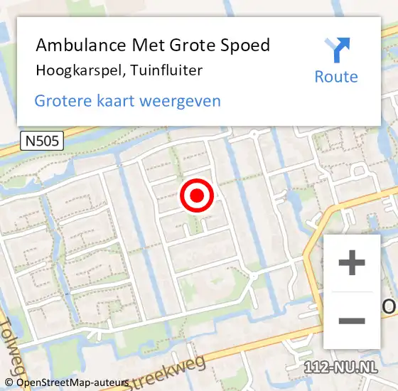 Locatie op kaart van de 112 melding: Ambulance Met Grote Spoed Naar Hoogkarspel, Tuinfluiter op 28 april 2024 14:48