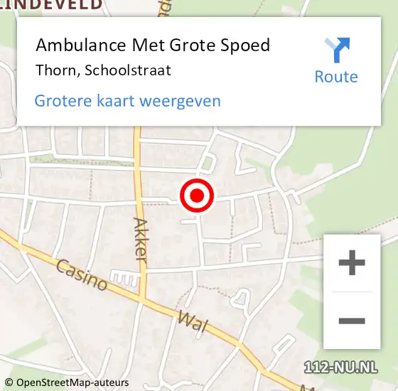 Locatie op kaart van de 112 melding: Ambulance Met Grote Spoed Naar Thorn, Schoolstraat op 28 april 2024 14:51