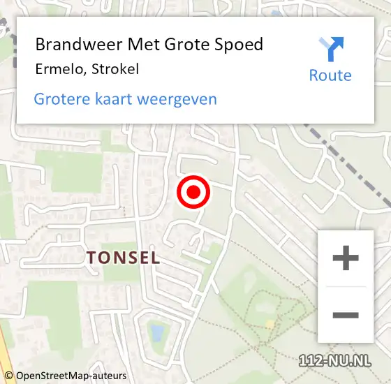 Locatie op kaart van de 112 melding: Brandweer Met Grote Spoed Naar Ermelo, Strokel op 28 april 2024 15:05