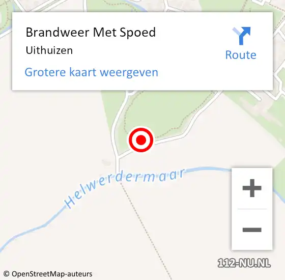 Locatie op kaart van de 112 melding: Brandweer Met Spoed Naar Uithuizen op 28 april 2024 15:17