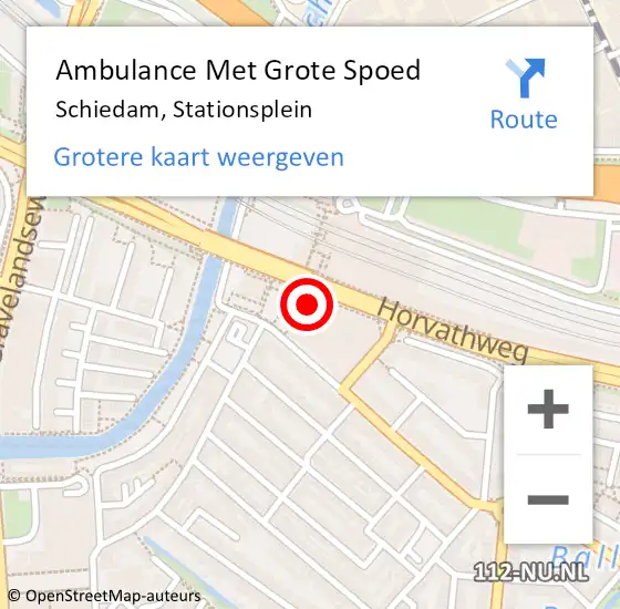 Locatie op kaart van de 112 melding: Ambulance Met Grote Spoed Naar Schiedam, Stationsplein op 28 april 2024 15:25