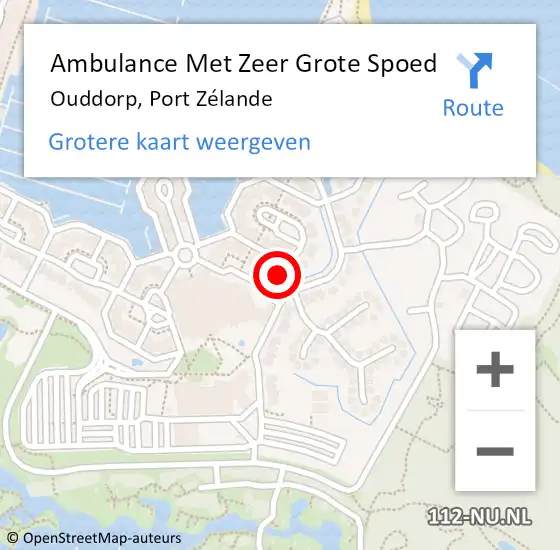 Locatie op kaart van de 112 melding: Ambulance Met Zeer Grote Spoed Naar Ouddorp, Port Zélande op 28 april 2024 15:43
