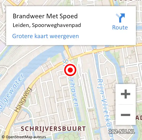 Locatie op kaart van de 112 melding: Brandweer Met Spoed Naar Leiden, Spoorweghavenpad op 28 april 2024 16:19