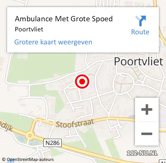 Locatie op kaart van de 112 melding: Ambulance Met Grote Spoed Naar Poortvliet op 28 april 2024 16:25