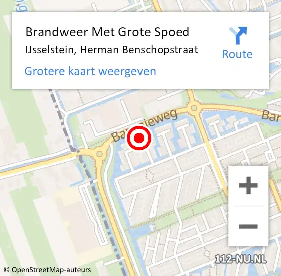 Locatie op kaart van de 112 melding: Brandweer Met Grote Spoed Naar IJsselstein, Herman Benschopstraat op 28 april 2024 16:40
