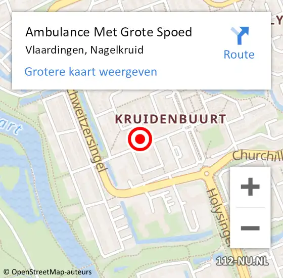 Locatie op kaart van de 112 melding: Ambulance Met Grote Spoed Naar Vlaardingen, Nagelkruid op 28 april 2024 16:49