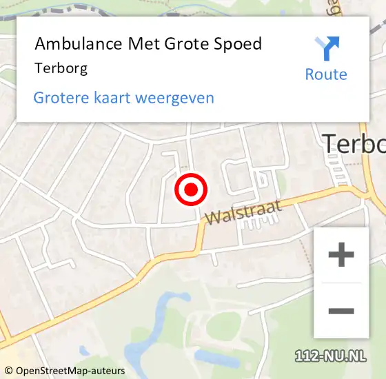 Locatie op kaart van de 112 melding: Ambulance Met Grote Spoed Naar Terborg op 28 april 2024 17:16