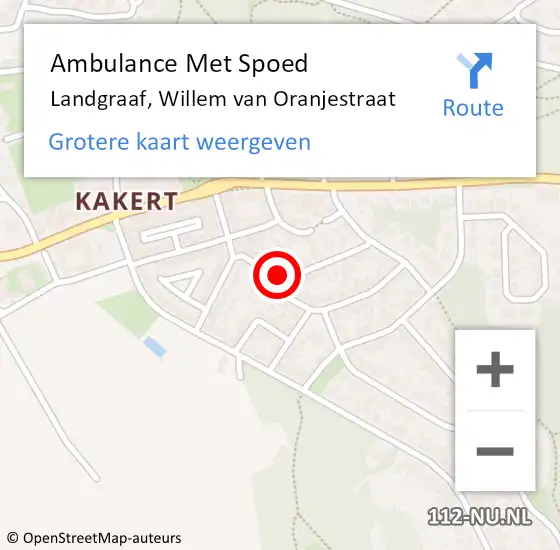 Locatie op kaart van de 112 melding: Ambulance Met Spoed Naar Landgraaf, Willem van Oranjestraat op 3 oktober 2014 23:30