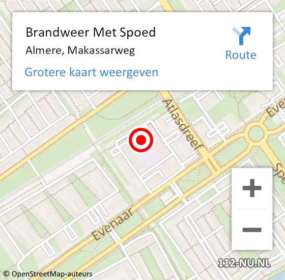 Locatie op kaart van de 112 melding: Brandweer Met Spoed Naar Almere, Makassarweg op 28 april 2024 17:56