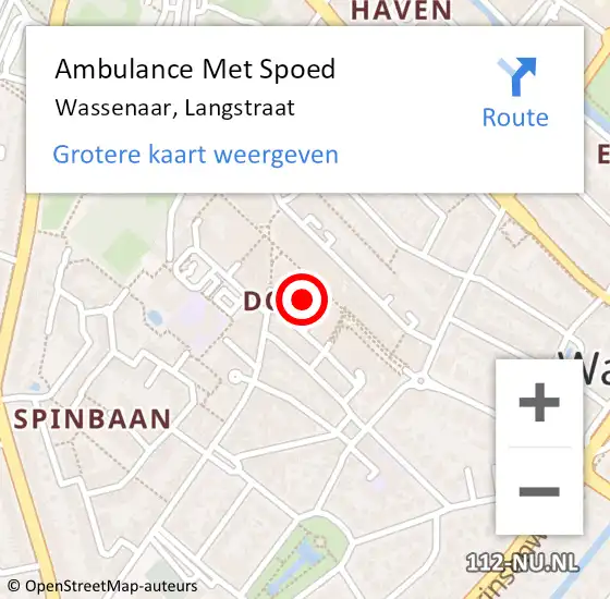 Locatie op kaart van de 112 melding: Ambulance Met Spoed Naar Wassenaar, Langstraat op 28 april 2024 18:29