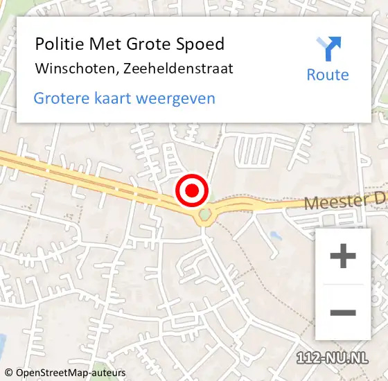 Locatie op kaart van de 112 melding: Politie Met Grote Spoed Naar Winschoten, Zeeheldenstraat op 28 april 2024 18:50