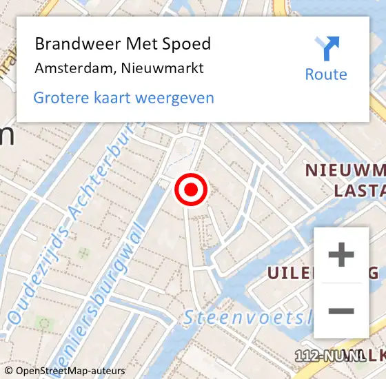 Locatie op kaart van de 112 melding: Brandweer Met Spoed Naar Amsterdam, Nieuwmarkt op 28 april 2024 19:13