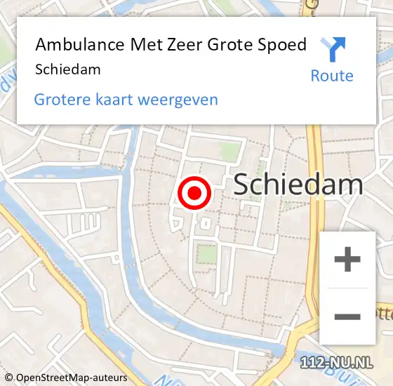 Locatie op kaart van de 112 melding: Ambulance Met Zeer Grote Spoed Naar Schiedam op 28 april 2024 19:41