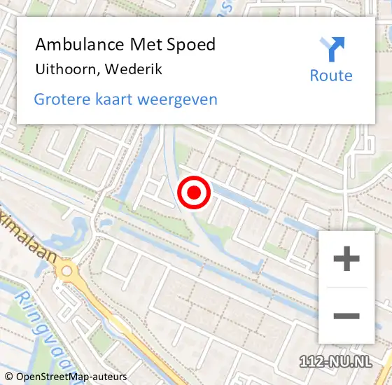 Locatie op kaart van de 112 melding: Ambulance Met Spoed Naar Uithoorn, Wederik op 28 april 2024 19:48