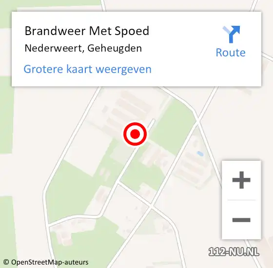 Locatie op kaart van de 112 melding: Brandweer Met Spoed Naar Nederweert, Geheugden op 28 april 2024 19:55