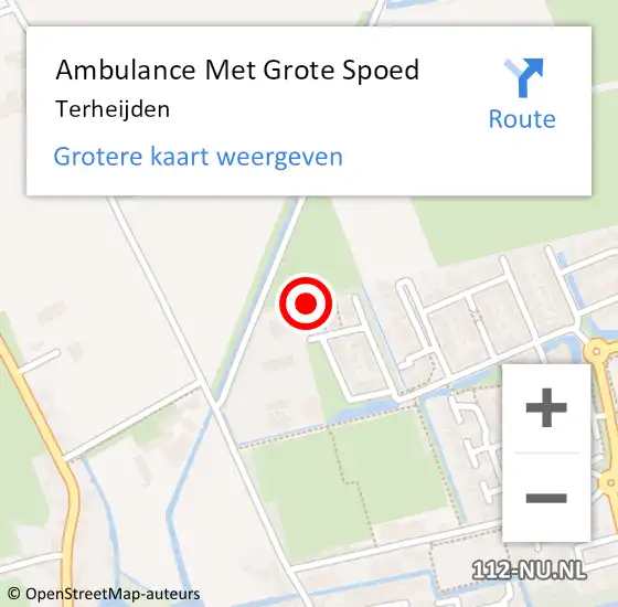 Locatie op kaart van de 112 melding: Ambulance Met Grote Spoed Naar Terheijden op 28 april 2024 20:03