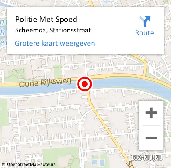 Locatie op kaart van de 112 melding: Politie Met Spoed Naar Scheemda, Stationsstraat op 28 april 2024 20:14