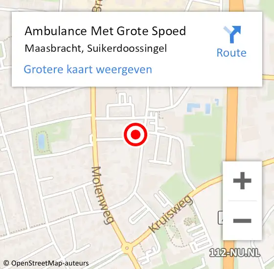 Locatie op kaart van de 112 melding: Ambulance Met Grote Spoed Naar Maasbracht, Suikerdoossingel op 28 april 2024 20:37