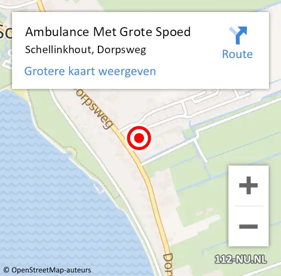 Locatie op kaart van de 112 melding: Ambulance Met Grote Spoed Naar Schellinkhout, Dorpsweg op 3 oktober 2014 23:57