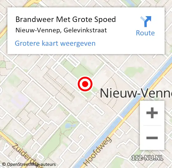 Locatie op kaart van de 112 melding: Brandweer Met Grote Spoed Naar Nieuw-Vennep, Gelevinkstraat op 28 april 2024 21:16