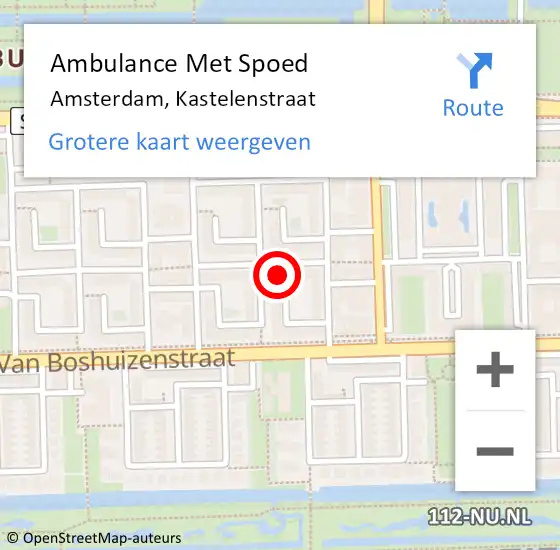 Locatie op kaart van de 112 melding: Ambulance Met Spoed Naar Amsterdam, Kastelenstraat op 28 april 2024 23:16