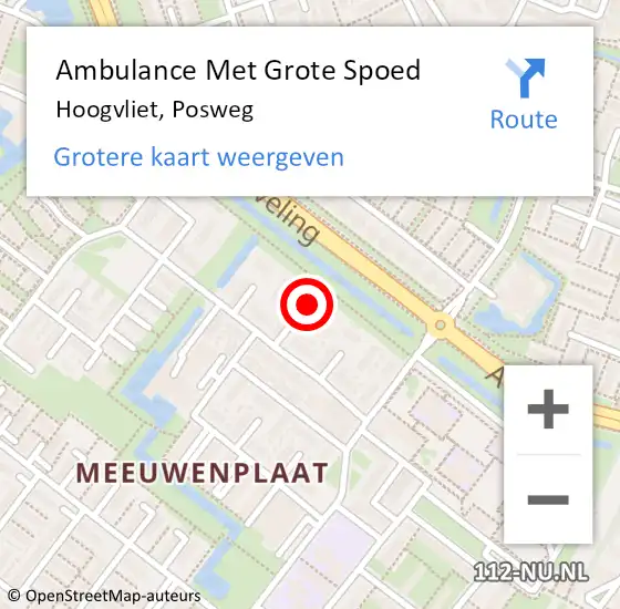 Locatie op kaart van de 112 melding: Ambulance Met Grote Spoed Naar Hoogvliet, Posweg op 29 april 2024 00:11