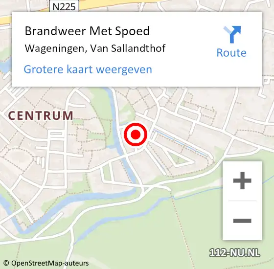 Locatie op kaart van de 112 melding: Brandweer Met Spoed Naar Wageningen, Van Sallandthof op 29 april 2024 00:54