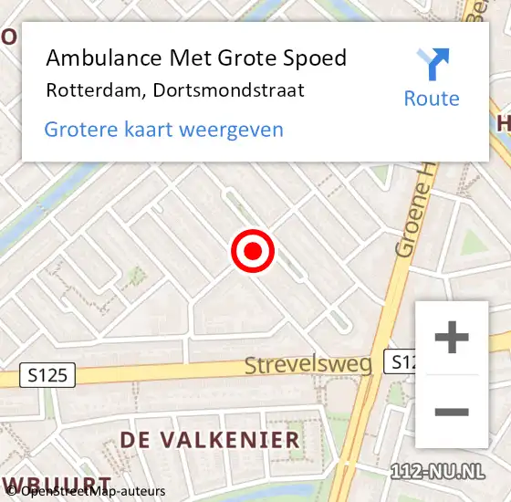 Locatie op kaart van de 112 melding: Ambulance Met Grote Spoed Naar Rotterdam, Dortsmondstraat op 29 april 2024 02:19