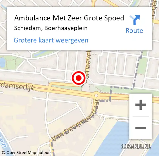 Locatie op kaart van de 112 melding: Ambulance Met Zeer Grote Spoed Naar Schiedam, Boerhaaveplein op 29 april 2024 04:10