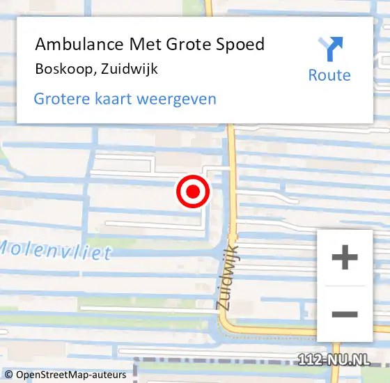 Locatie op kaart van de 112 melding: Ambulance Met Grote Spoed Naar Boskoop, Zuidwijk op 29 april 2024 05:41