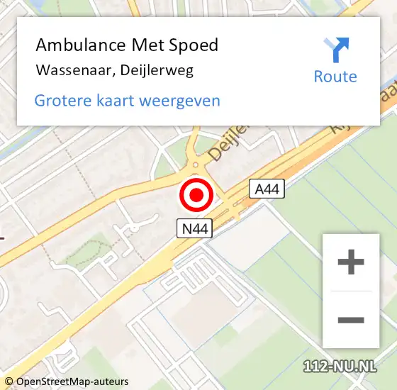 Locatie op kaart van de 112 melding: Ambulance Met Spoed Naar Wassenaar, Deijlerweg op 29 april 2024 06:16