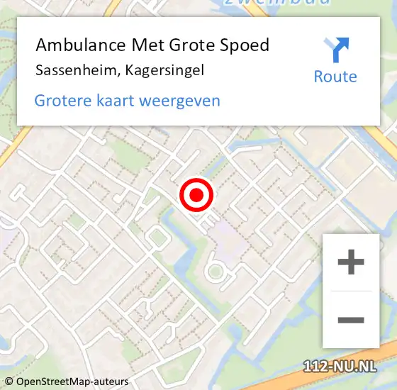Locatie op kaart van de 112 melding: Ambulance Met Grote Spoed Naar Sassenheim, Kagersingel op 29 april 2024 06:29