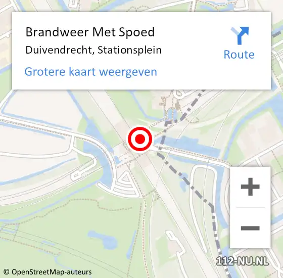 Locatie op kaart van de 112 melding: Brandweer Met Spoed Naar Duivendrecht, Stationsplein op 29 april 2024 06:30
