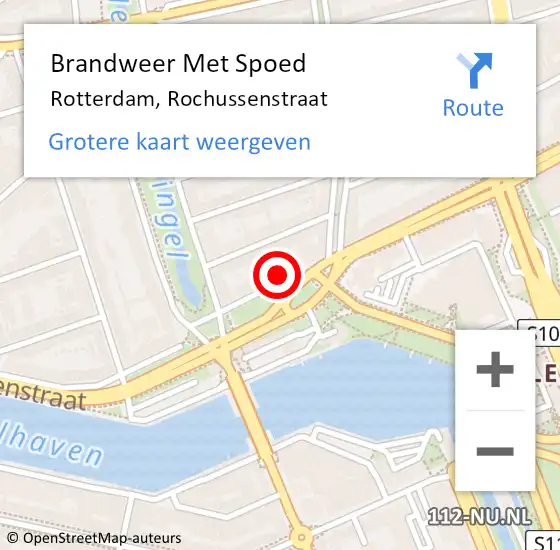 Locatie op kaart van de 112 melding: Brandweer Met Spoed Naar Rotterdam, Rochussenstraat op 29 april 2024 06:33