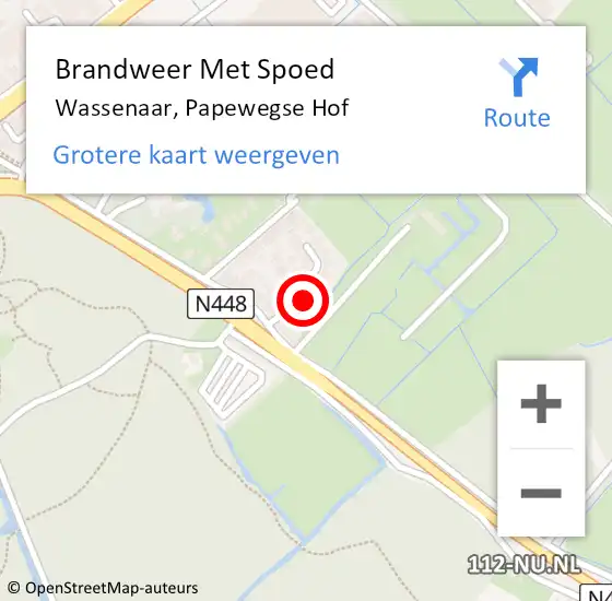 Locatie op kaart van de 112 melding: Brandweer Met Spoed Naar Wassenaar, Papewegse Hof op 29 april 2024 07:17