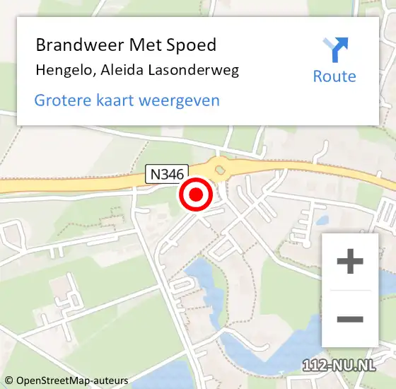 Locatie op kaart van de 112 melding: Brandweer Met Spoed Naar Hengelo, Aleida Lasonderweg op 29 april 2024 07:23