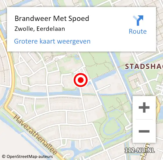Locatie op kaart van de 112 melding: Brandweer Met Spoed Naar Zwolle, Eerdelaan op 29 april 2024 07:33