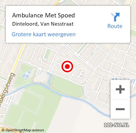 Locatie op kaart van de 112 melding: Ambulance Met Spoed Naar Dinteloord, Van Nesstraat op 4 oktober 2014 00:52