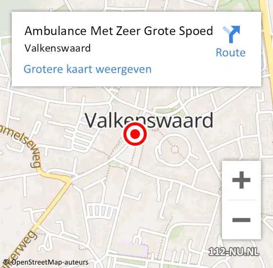 Locatie op kaart van de 112 melding: Ambulance Met Zeer Grote Spoed Naar Valkenswaard op 29 april 2024 07:42