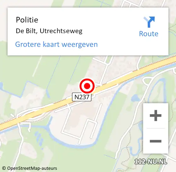 Locatie op kaart van de 112 melding: Politie De Bilt, Utrechtseweg op 29 april 2024 08:12