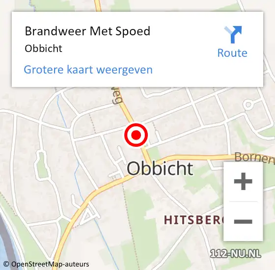 Locatie op kaart van de 112 melding: Brandweer Met Spoed Naar Obbicht op 29 april 2024 08:17