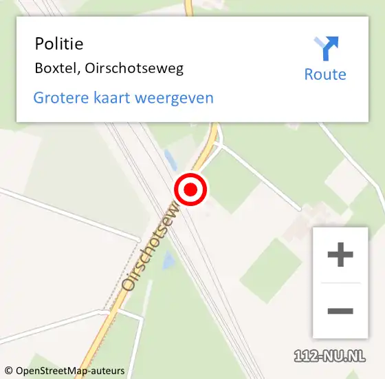Locatie op kaart van de 112 melding: Politie Boxtel, Oirschotseweg op 29 april 2024 08:24