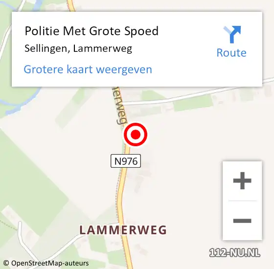 Locatie op kaart van de 112 melding: Politie Met Grote Spoed Naar Sellingen, Lammerweg op 29 april 2024 08:38