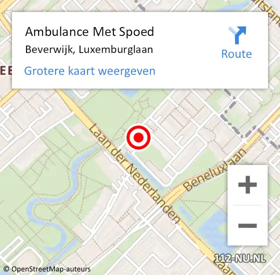 Locatie op kaart van de 112 melding: Ambulance Met Spoed Naar Beverwijk, Luxemburglaan op 29 april 2024 08:41