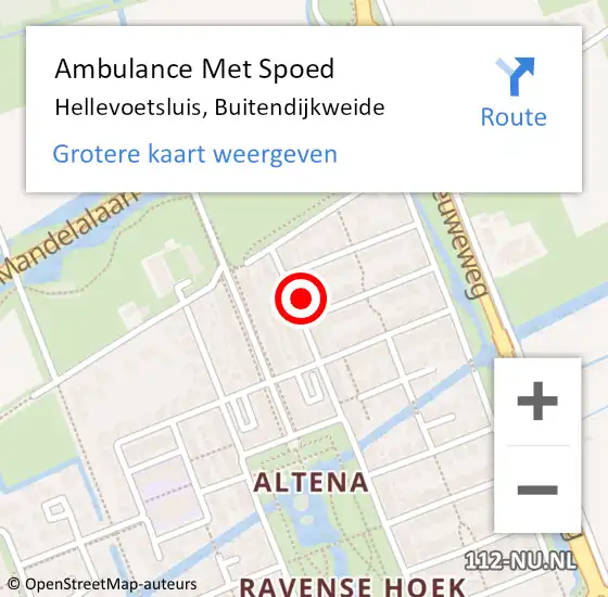 Locatie op kaart van de 112 melding: Ambulance Met Spoed Naar Hellevoetsluis, Buitendijkweide op 29 april 2024 08:55