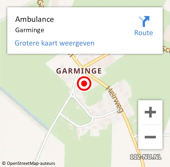 Locatie op kaart van de 112 melding: Ambulance Garminge op 29 april 2024 09:04