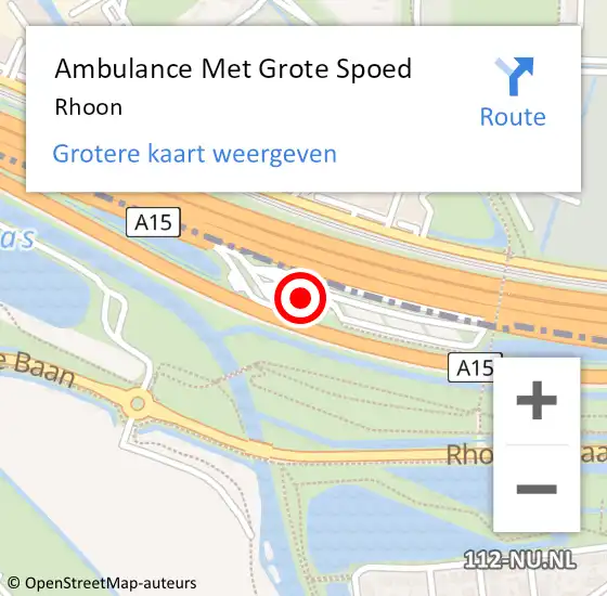 Locatie op kaart van de 112 melding: Ambulance Met Grote Spoed Naar Rhoon op 29 april 2024 09:37