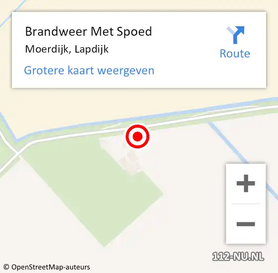 Locatie op kaart van de 112 melding: Brandweer Met Spoed Naar Moerdijk, Lapdijk op 29 april 2024 09:42