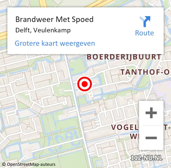 Locatie op kaart van de 112 melding: Brandweer Met Spoed Naar Delft, Veulenkamp op 29 april 2024 09:43