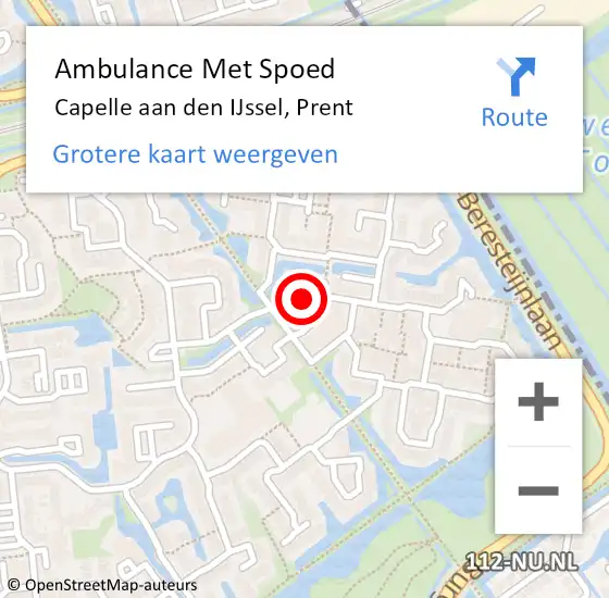 Locatie op kaart van de 112 melding: Ambulance Met Spoed Naar Capelle aan den IJssel, Prent op 29 april 2024 09:48
